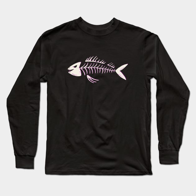 Fish Skeleton Long Sleeve T-Shirt by BamBam